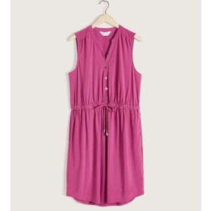 Solid sleeveless shirt dress plus sz 2x